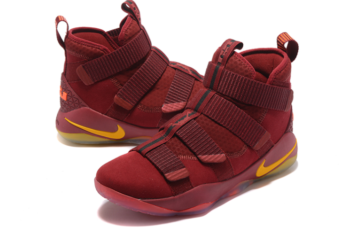 Nike LeBron Soldier 11 Cavs PE Wine Red Gold - Click Image to Close